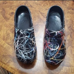 Dansko Wool Paint Spatter Clogs